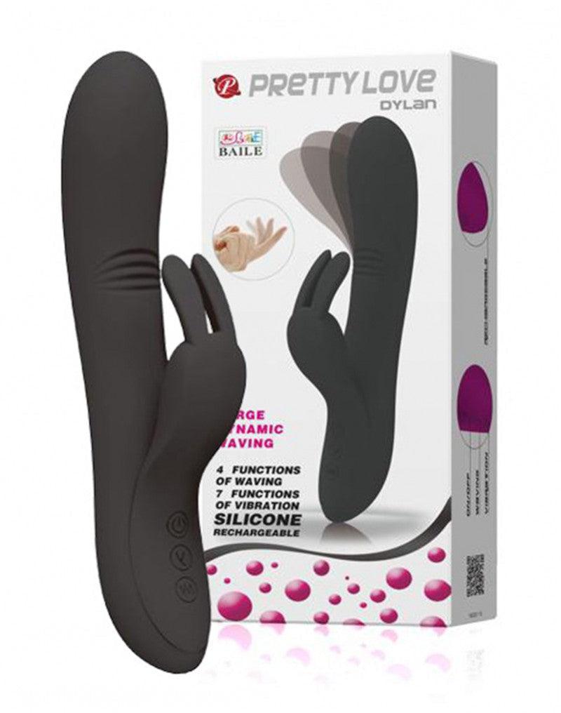 Pretty Love - Dylan - Rabbit Vibrator - Zwart