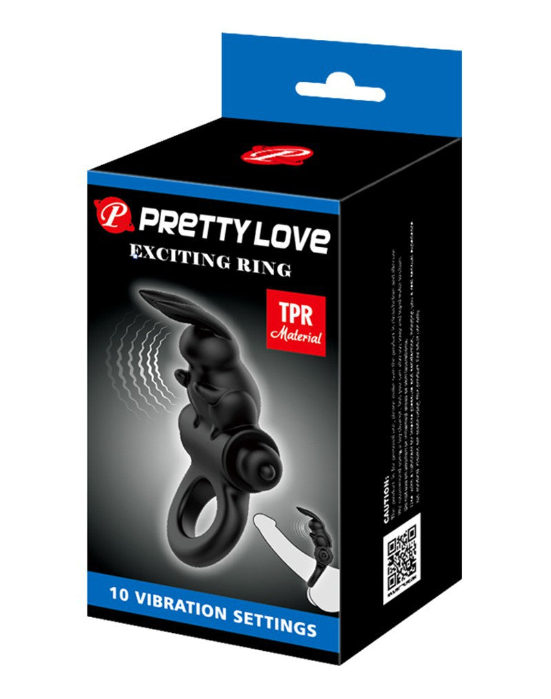 Pretty Love - Exciting Ring Vibrerende Cockring - Zwart