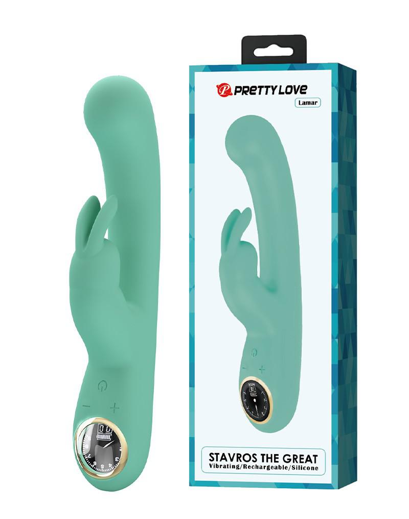 Pretty Love - Lamar - Rabbit Vibrator - Met LCD Display - Lichtblauw