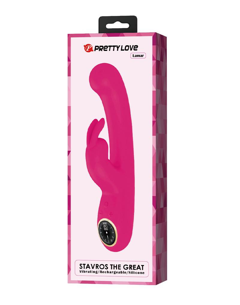 Pretty Love - Lamar - Rabbit Vibrator- Met LCD Display - Roze