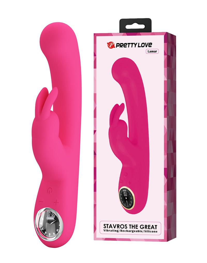 Pretty Love - Lamar - Rabbit Vibrator- Met LCD Display - Roze