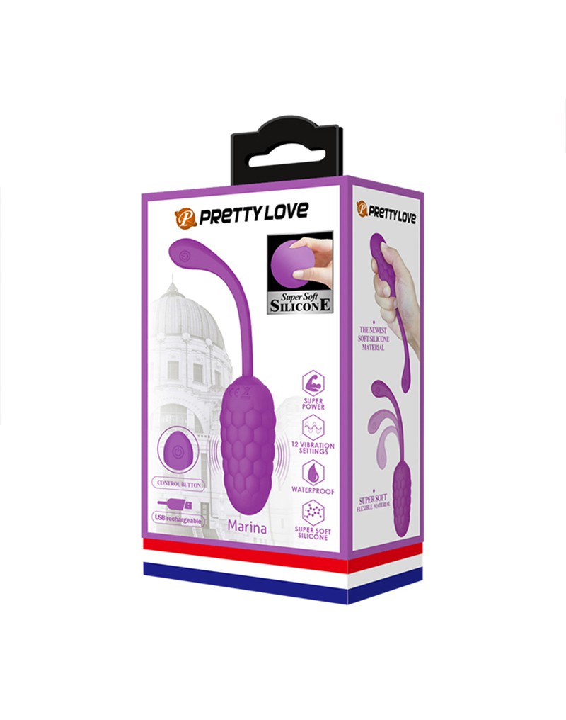 Pretty Love - Marina - Vibrerend Eitje met Nopjes - Handige Eénknopsbediening - Paars
