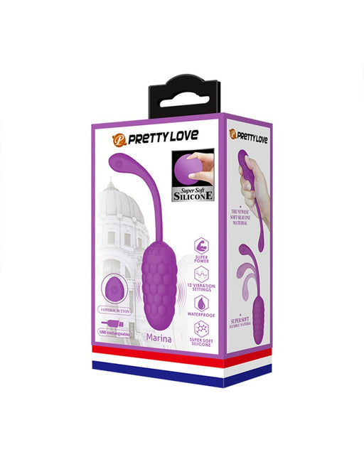 Pretty Love - Marina - Vibrerend Eitje met Nopjes - Handige Eénknopsbediening - Paars