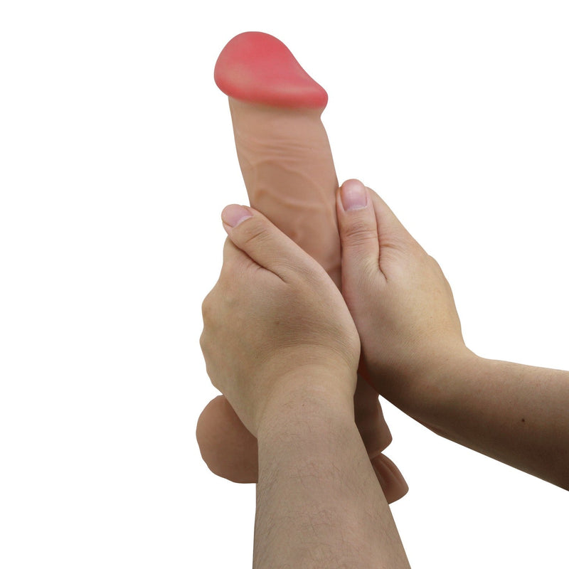 Pretty Love - Mendel - Sliding Skin Dildo - Lengte 26 cm - Ø 5.5 cm - Lichte Huidskleur
