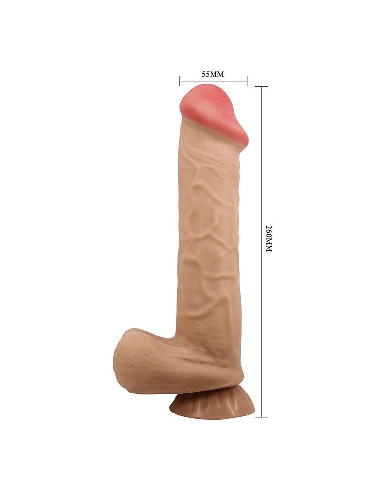 Pretty Love - Mendel - Sliding Skin Dildo - Lengte 26 cm - Ø 5.5 cm - Lichte Huidskleur