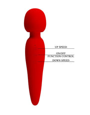 Pretty Love - Meredith - Wand Vibrator - 12 Standen - Waterproof - Rood
