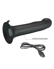 Pretty Love - Murray - Vibrerende Dildo - 19 cm - Zwart - USB Oplaadbaar - Siliconen