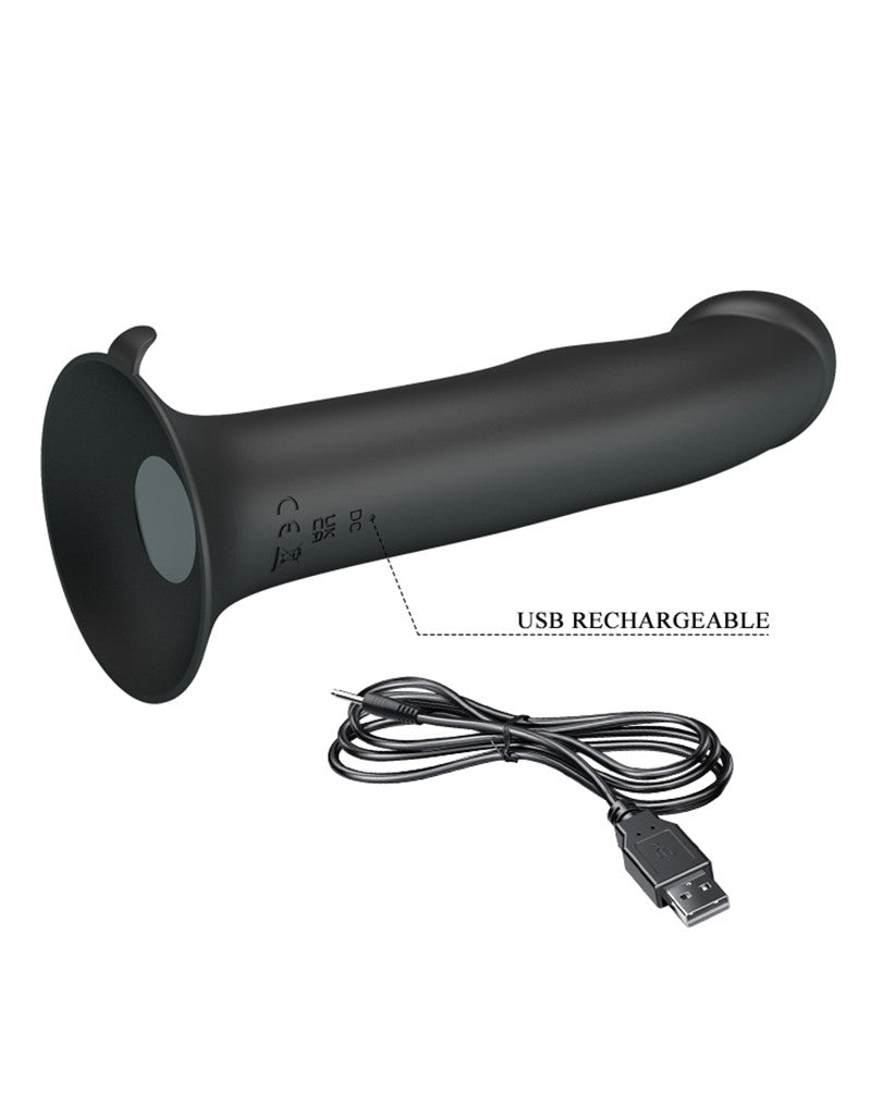 Pretty Love - Murray - Vibrerende Dildo - 19 cm - Zwart - USB Oplaadbaar - Siliconen