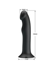 Pretty Love - Murray - Vibrerende Dildo - 19 cm - Zwart - USB Oplaadbaar - Siliconen