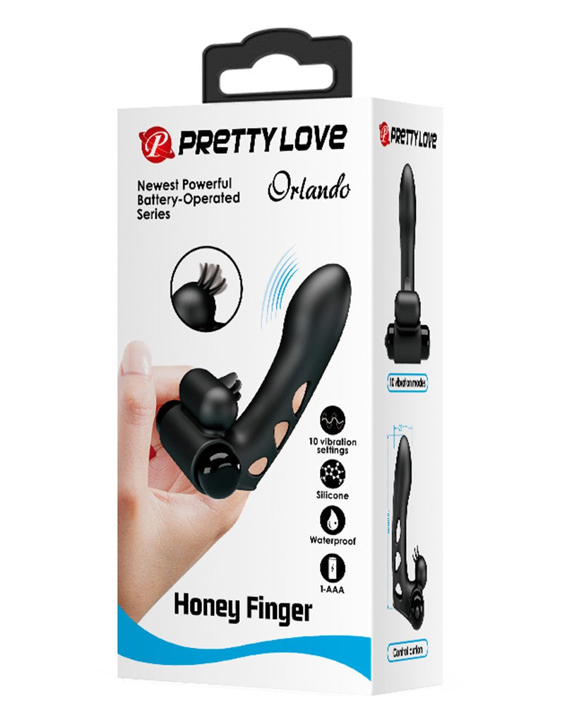 Pretty Love - Orlando - Vinger Vibrator - Zwart