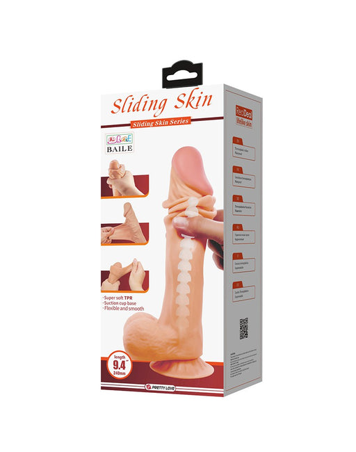 Pretty Love - Orton - Sliding Skin Dildo - Lengte 24 cm - Diameter 5 cm - Lichte Huidskleur
