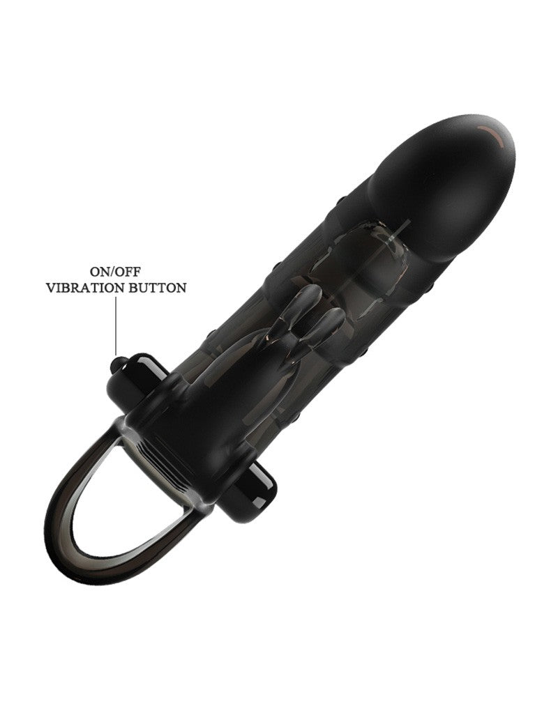 Pretty Love - Cuper - Penis Sleeve Met Clitoris Stimulator - Zwart