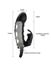 Pretty Love - Cuper - Penis Sleeve Met Clitoris Stimulator - Zwart