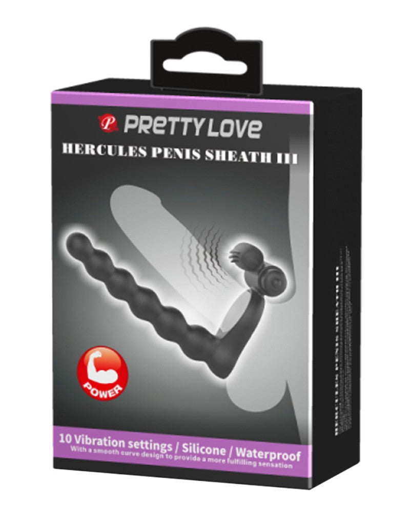 Pretty Love - Hercules - Vibrerende Cockring Met Buttplug - Zwart