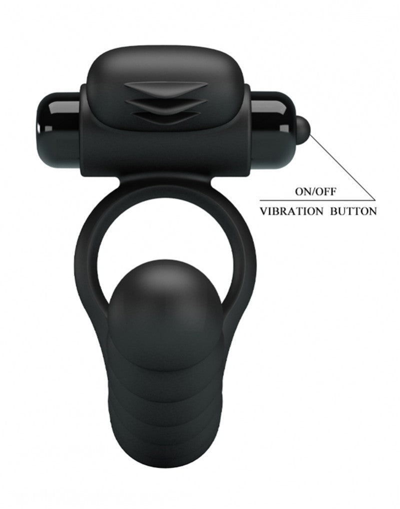 Pretty Love - Hercules - Vibrerende Cockring Met Buttplug - Zwart