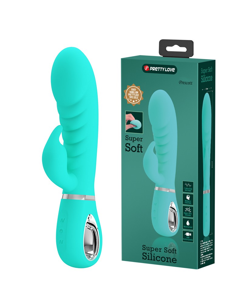 Pretty Love - Prescott - Rabbit Vibrator - Dubbele Motor - Turquoise