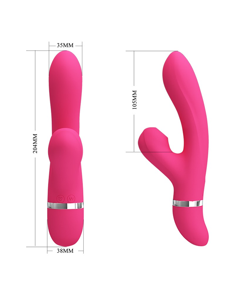 Pretty Love - Willow - Rabbit Vibrator Met ZuigFunctie - Roze