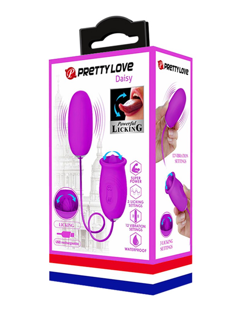 Pretty Love - Daisy - Vibrerend Eitje en Clit Licker - 2 In 1 - Roze