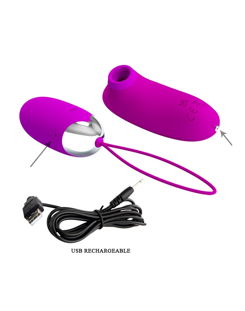 Pretty Love - Vibrerend Eitje plus Luchtdruk Vibrator ORTHUS - Roze