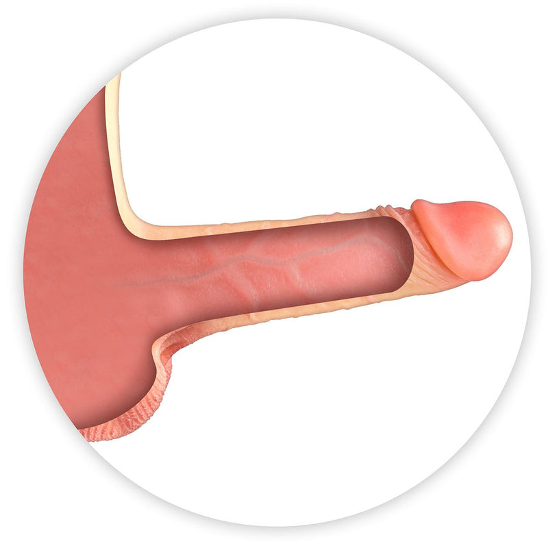 Real Body - Bodysuit - Female to Male - Mannelijk Onderlichaam met Holle Penis - Verkrijgbaar in 2 maten