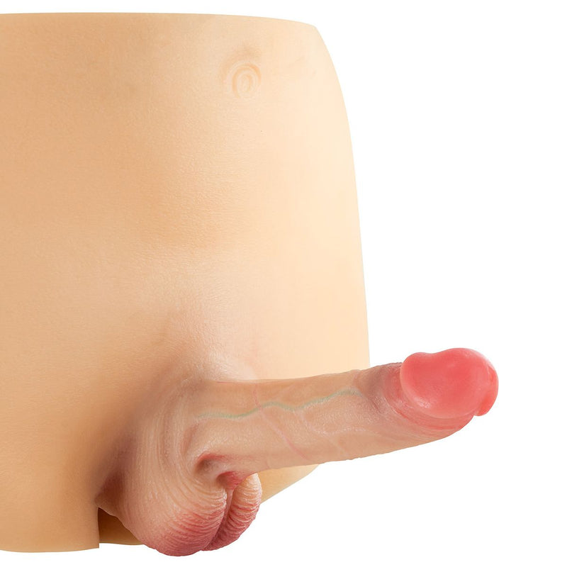Real Body - Bodysuit - Female to Male - Mannelijk Onderlichaam met Holle Penis - Verkrijgbaar in 2 maten