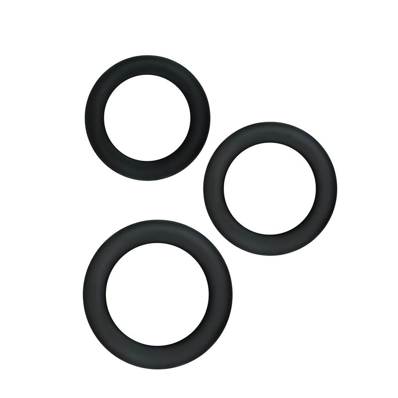 Renegade - Diversity Rings - Rekbare Cockringen Set - Zwart