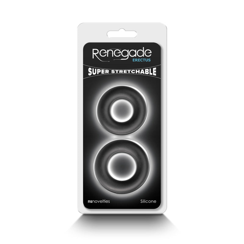 Renegade - Erectus - Rekbare Cockringen Set - Zwart