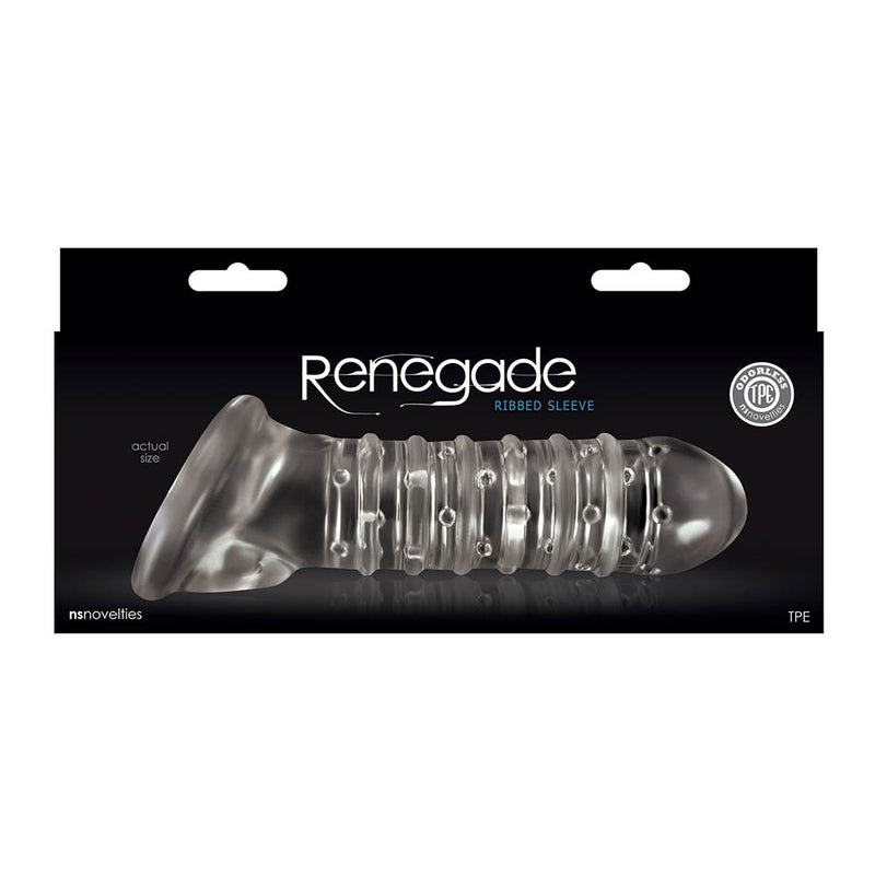Renegade - Geribbelde Penis Sleeve - Transparant