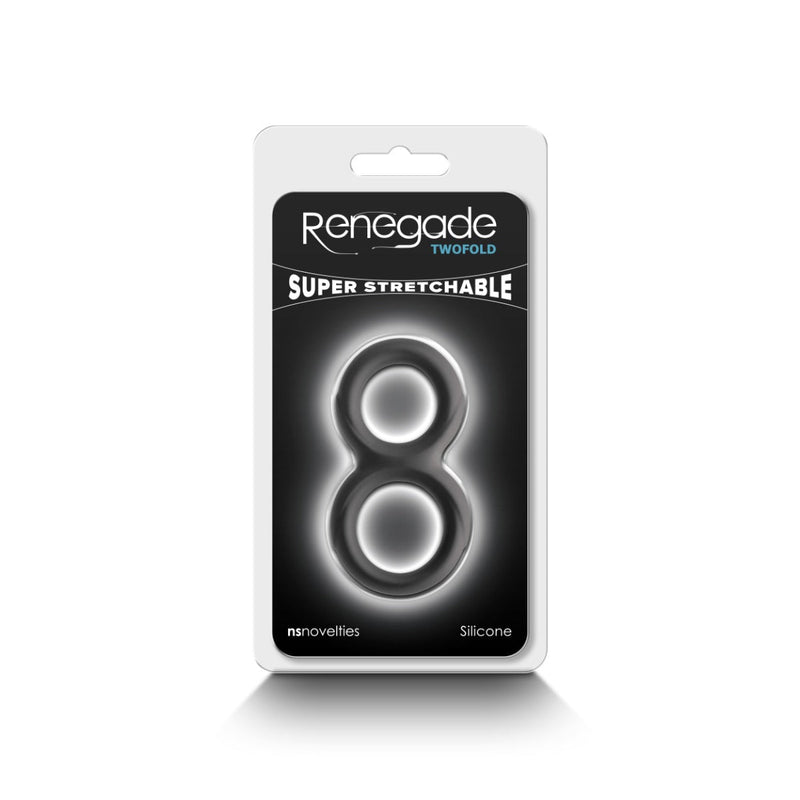 Renegade - Twofold - Dubbele Siliconen Cockring - Zwart