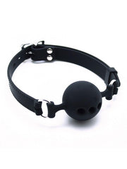Rimba - Ball Gag - Siliconen Mondknevel Met Metalen Gesp - BDSM Mouthgag Met Verstelbare Band En Ademgaten