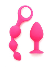 Rimba - Barcelona - Anaal Set Met Buttplug En Anaal kralen - Roze