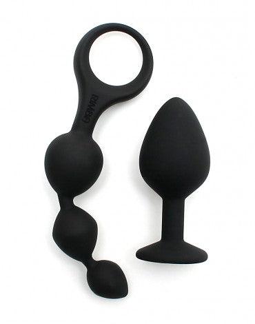 Rimba - Barcelona - Anaal Set Met Buttplug En Anaal kralen - Zwart
