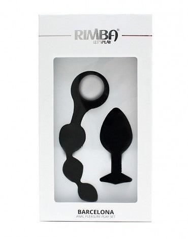 Rimba - Barcelona - Anaal Set Met Buttplug En Anaal kralen - Zwart