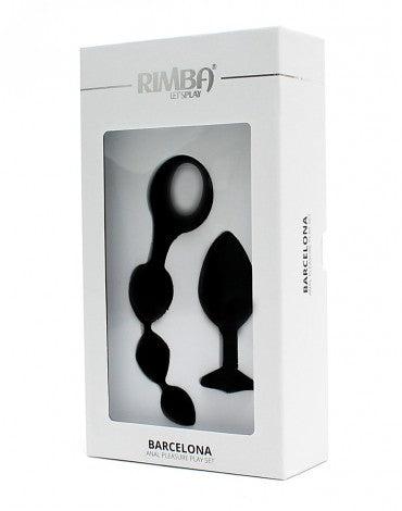 Rimba - Barcelona - Anaal Set Met Buttplug En Anaal kralen - Zwart