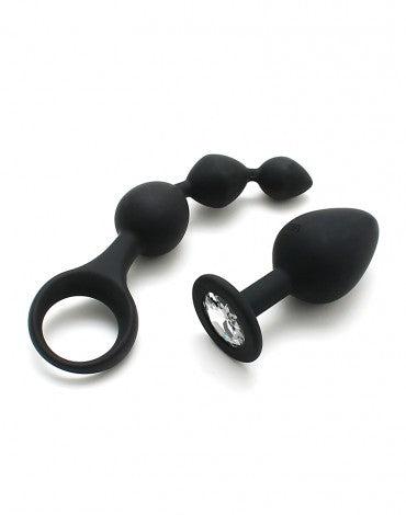 Rimba - Barcelona - Anaal Set Met Buttplug En Anaal kralen - Zwart