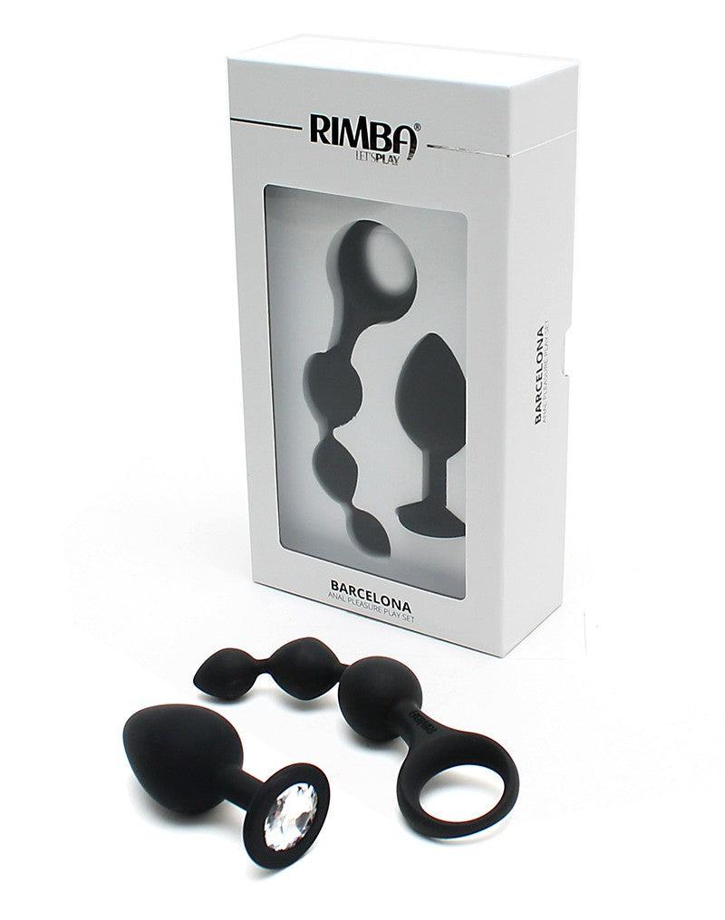 Rimba - Barcelona - Anaal Set Met Buttplug En Anaal kralen - Zwart