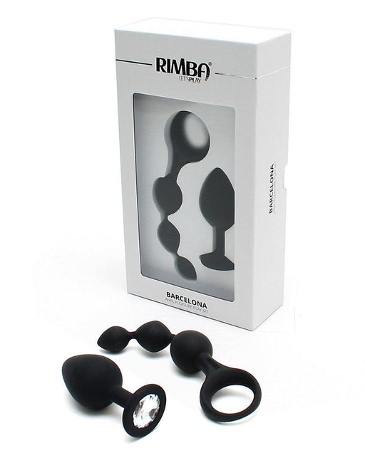 Rimba - Barcelona - Anaal Set Met Buttplug En Anaal kralen - Zwart