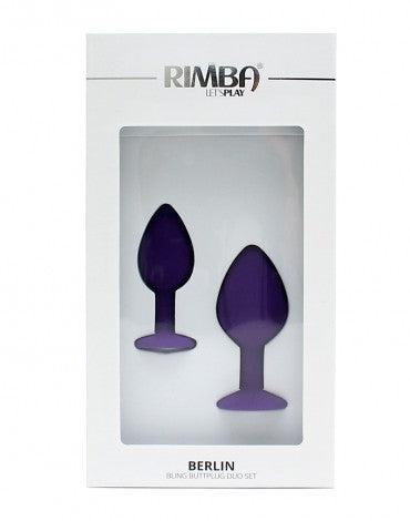 Rimba - Berlin - Bling Buttplug - Set Met 2 Buttplugs Met Kristal - Paars