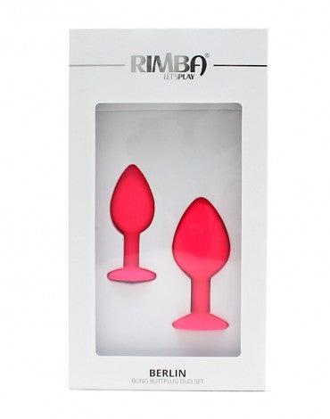 Rimba - Berlin - Bling Buttplug - Set Met 2 Buttplugs Met Kristal - Roze