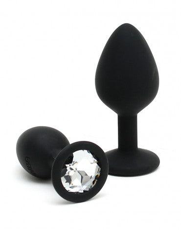 Rimba - Berlin - Bling Buttplug - Set Met 2 Buttplugs Met Kristal - Zwart
