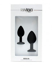 Rimba - Berlin - Bling Buttplug - Set Met 2 Buttplugs Met Kristal - Zwart