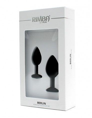 Rimba - Berlin - Bling Buttplug - Set Met 2 Buttplugs Met Kristal - Zwart