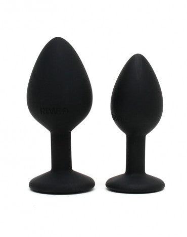 Rimba - Berlin - Bling Buttplug - Set Met 2 Buttplugs Met Kristal - Zwart