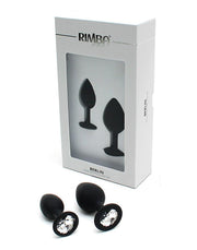 Rimba - Berlin - Bling Buttplug - Set Met 2 Buttplugs Met Kristal - Zwart