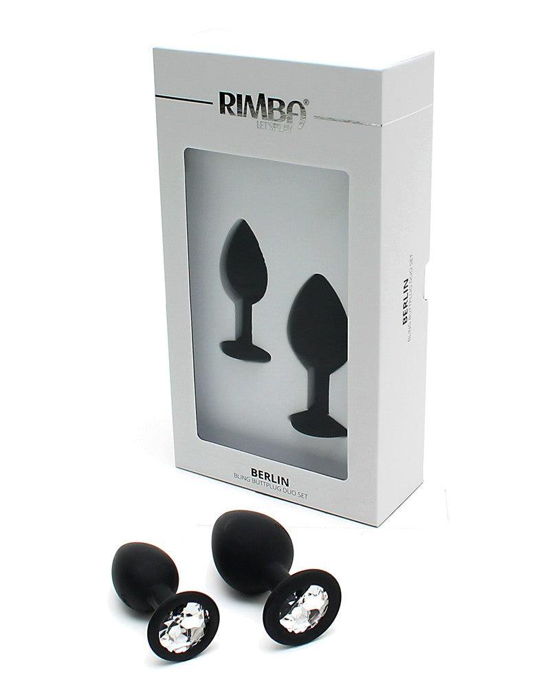 Rimba - Berlin - Bling Buttplug - Set Met 2 Buttplugs Met Kristal - Zwart