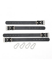 Rimba - Basic Bondage Set handboeien En voetboeien Leer - Zwart