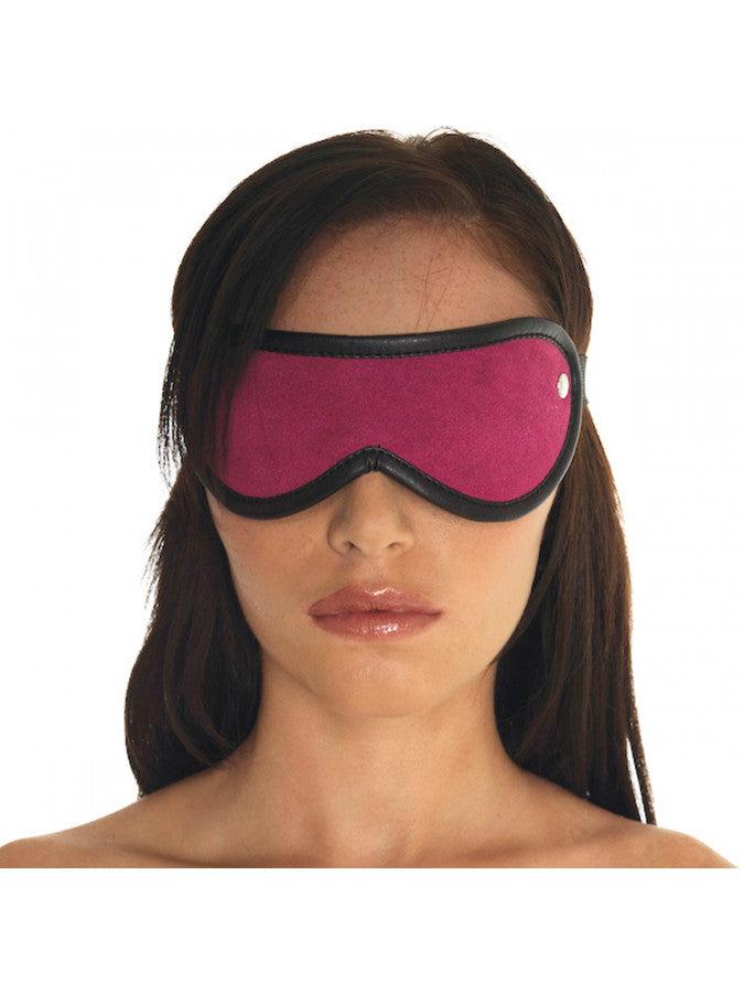 Rimba - Blinddoek - Luxe Leren Oogmasker - Zwart Roze - One Size