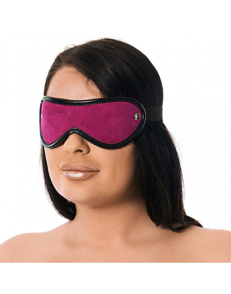 Rimba - Blinddoek - Luxe Leren Oogmasker - Zwart Roze - One Size