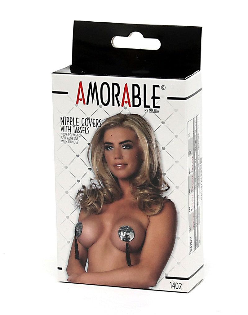 Amorable - Burlesque Tepelbedekkers Met Kwastjes - Zelfklevend - Zilver