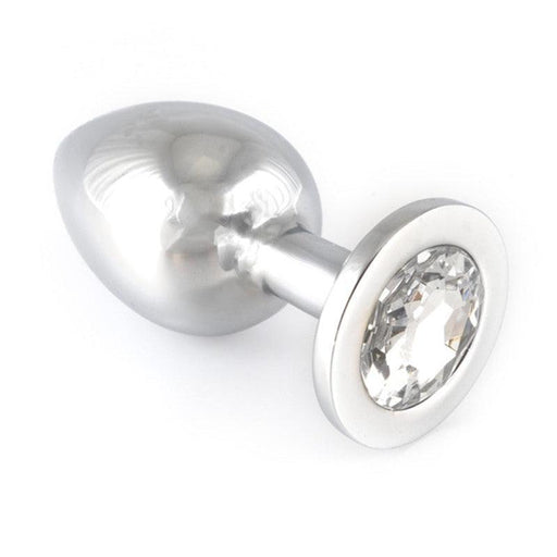 Rimba - Buttplug Groot Met Transparant Kristal - RVS